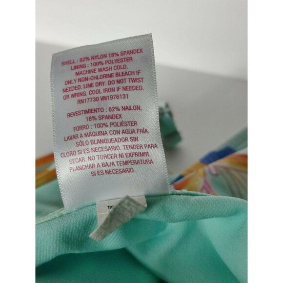 Xhilaration Girls Aqua Floral One‎ Piece Swimsuit Size Medium - Picture 7 of 9